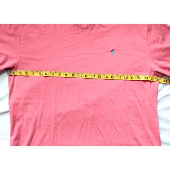Polo Ralph Lauren Women's Pink V Neck Short Sleeve T Shirt Large - Picture 3 of 4